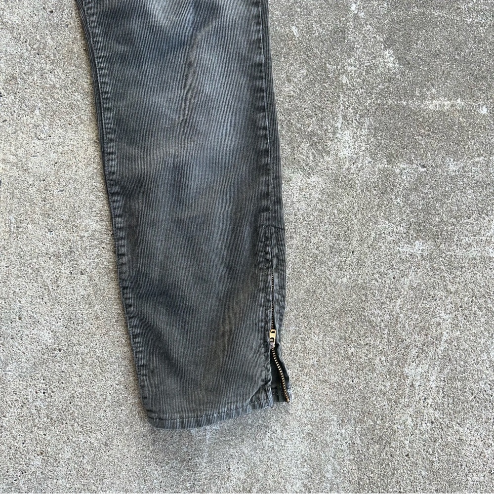 J Crew Corduroy Skinny Pants with Ankle Zipper Dark Green Gold Zip Size 8 / 29 - Picture 4 of 11